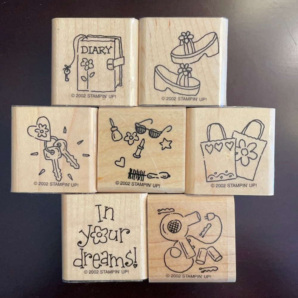 NIB Stamping Up set of 7 “Girlfriend” stamping blocks